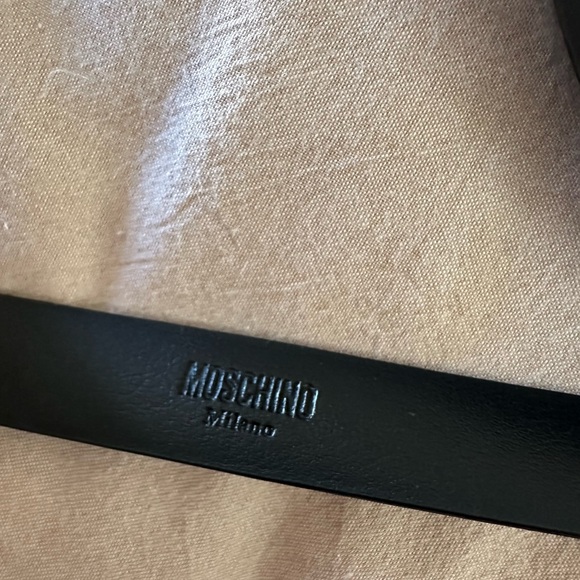 Moschino Black Belt with Gold Logo USED - Picture 4 of 5